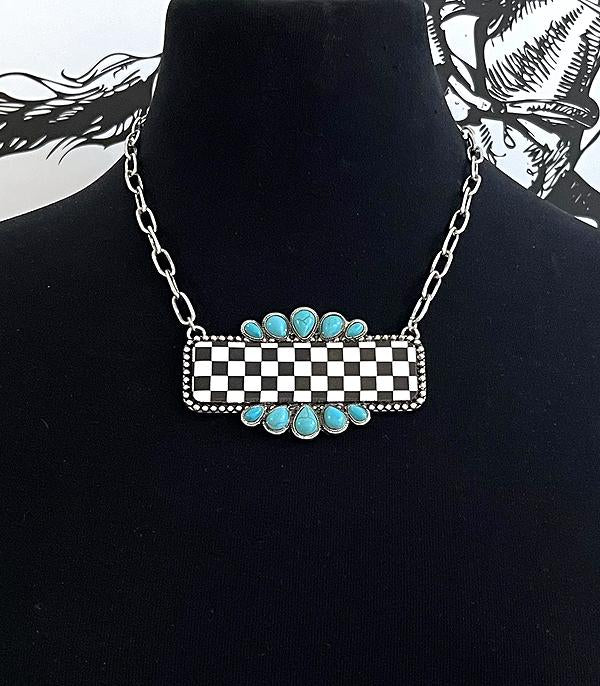 Turquoise bar necklace