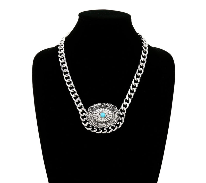 Western cuban concho necklace