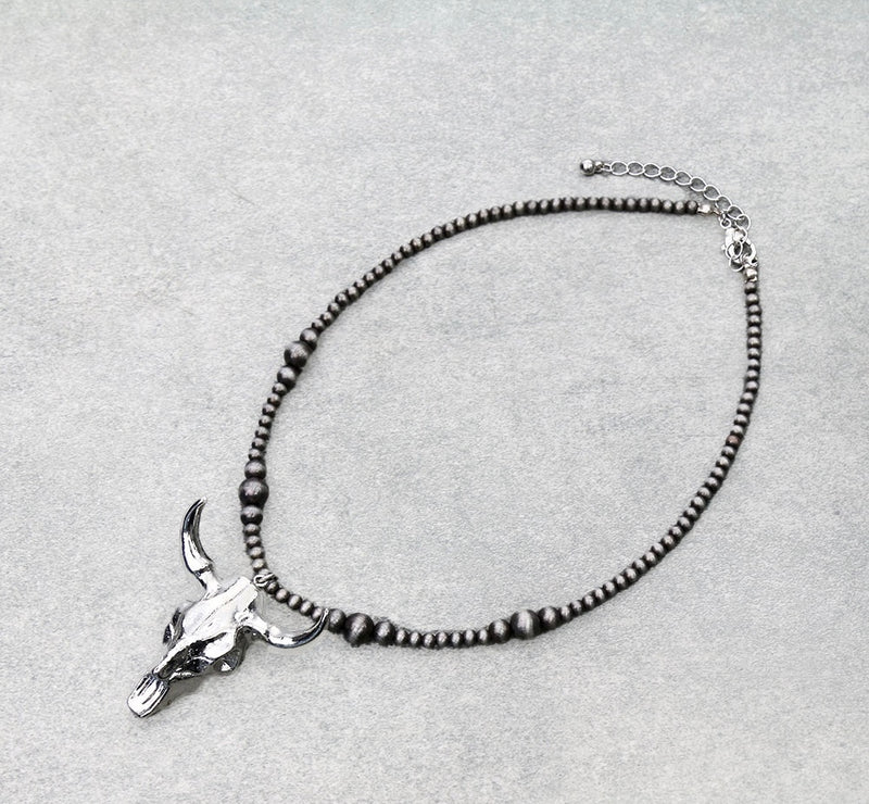 Chrome steer necklace