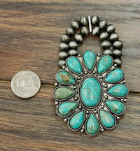 Monster huge turquoise Navajo pearl bracelet