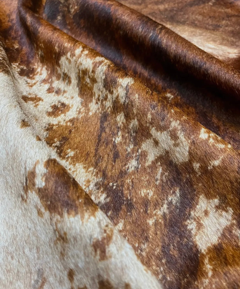 Exotic white bely Brindle 6’+ COWHIDE RUG