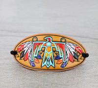 Leather hand painted T.bird bracelet