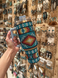 Rhinestone Southwest 40oz TUMBLER   Turquoise