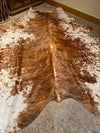 Exotic white bely Brindle 6’+ COWHIDE RUG