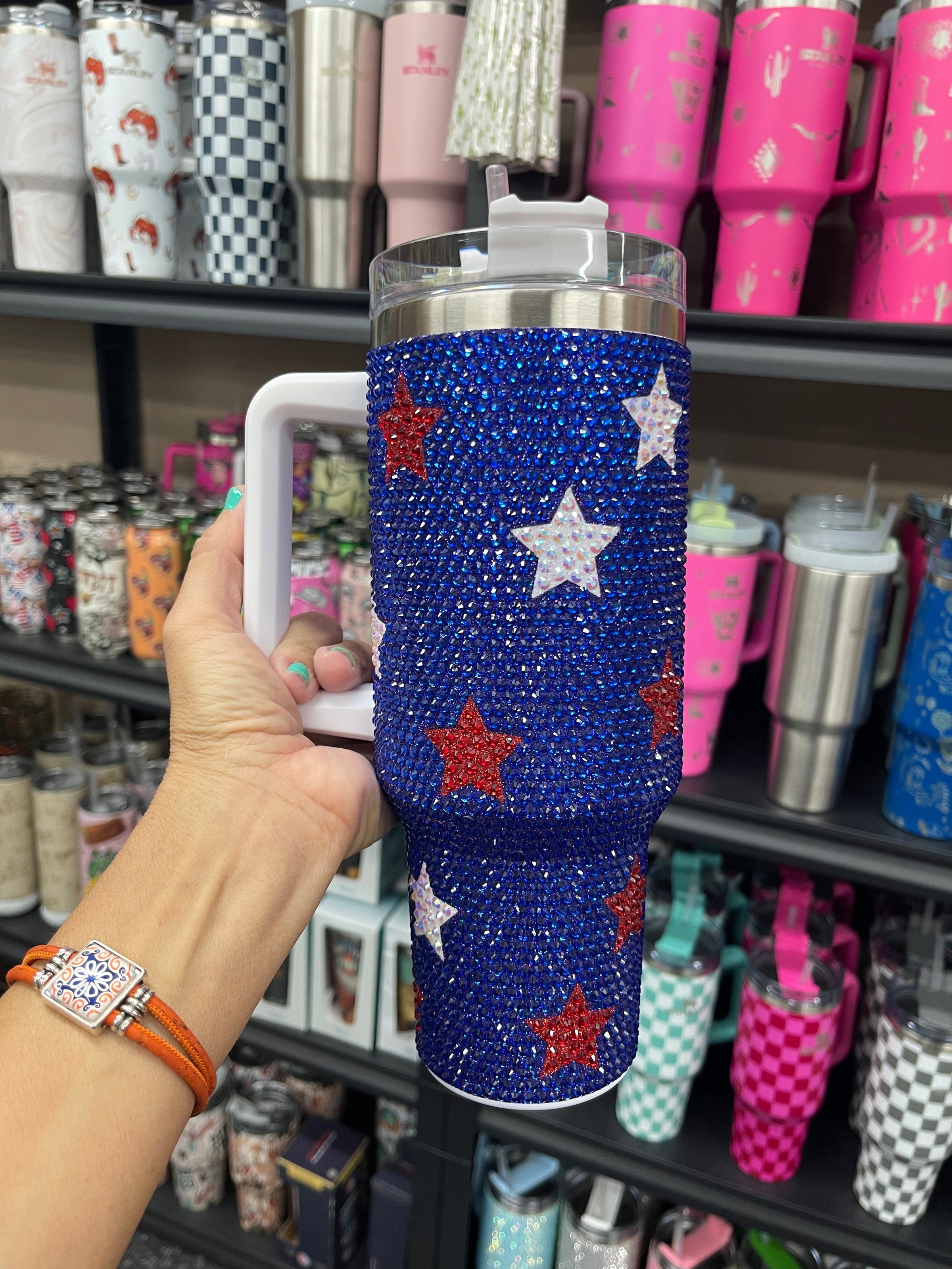 USA Stainless steel 40oz Rhinestone TUMBLER