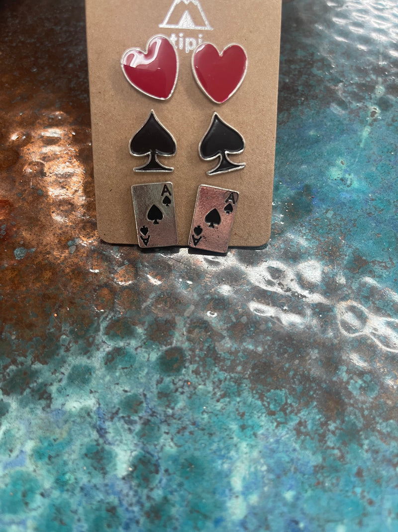 3 pack ace earrings