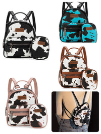 Mini WRANGLER cow backpack SET w/coin pouch