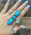 Turquoise shimmer ring one size adjustable