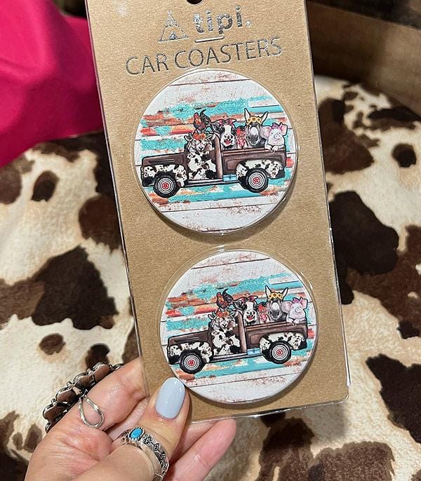 Car coasters SET OF 2 Southwest Bedazzle home decor