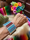 Native Beaded hard cuff bracelet Southwest Bedazzle jewelz