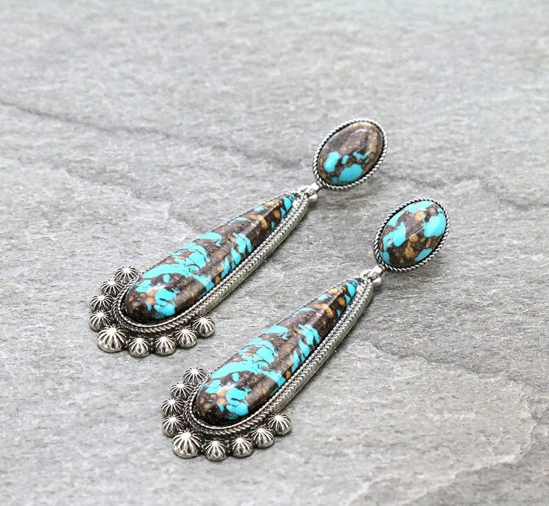 Navajo turquoise dangle earrings Southwest Bedazzle jewelz