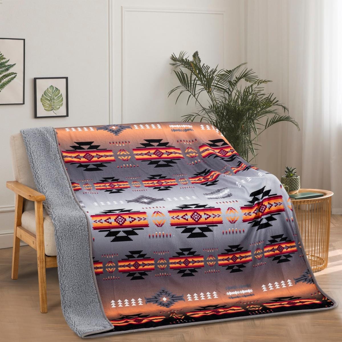 Ombre Gradient aztec SHERPA BLANKET