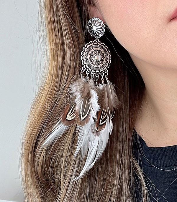 Southwestern Feather earrings Southwest Bedazzle jewelz
