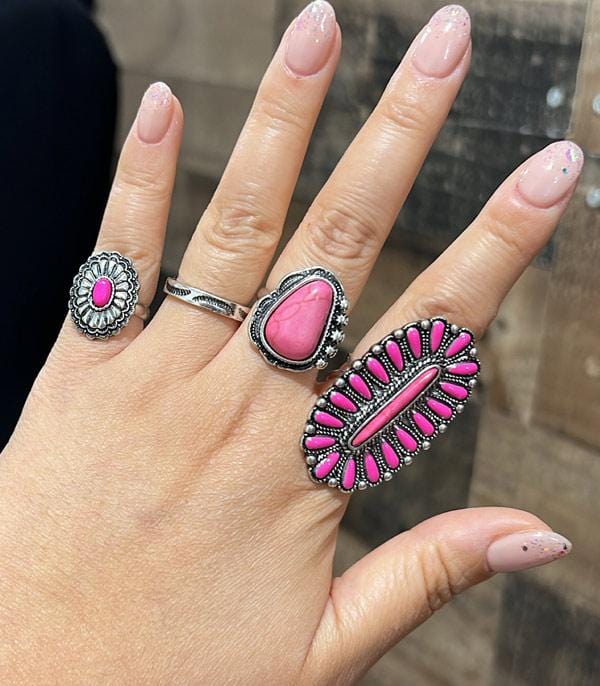 Wild west ring set  Hot Pink Southwest Bedazzle jewelz