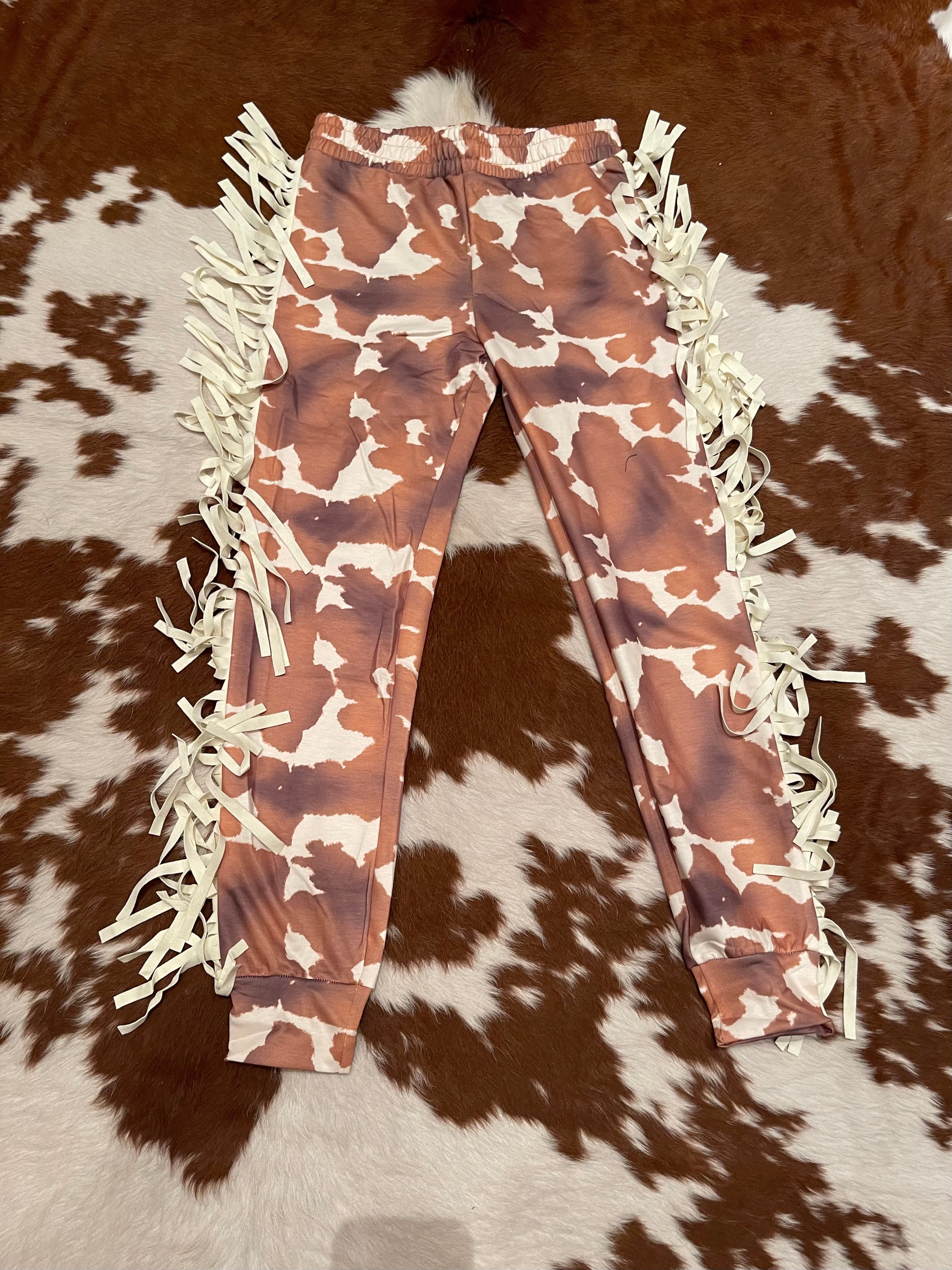 Fringe jogger pants deals