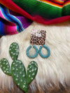 Grand turquoise hoop earrings Southwest Bedazzle jewelz