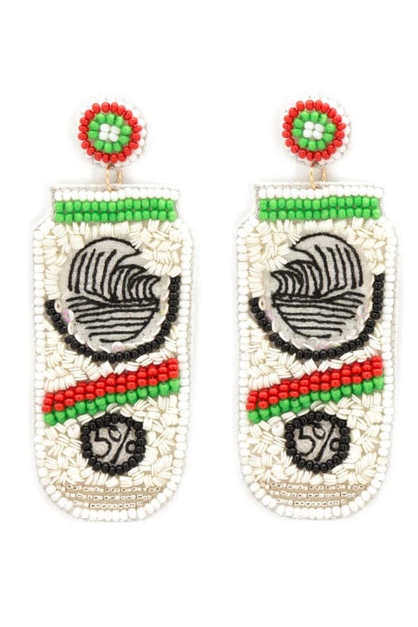 Hard seltzer beaded earrings  red/green Southwest Bedazzle jewelz