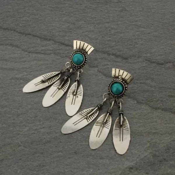 Navajo feather earrings Southwest Bedazzle jewelz