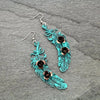 Navajo rose feather earrings Southwest Bedazzle jewelz