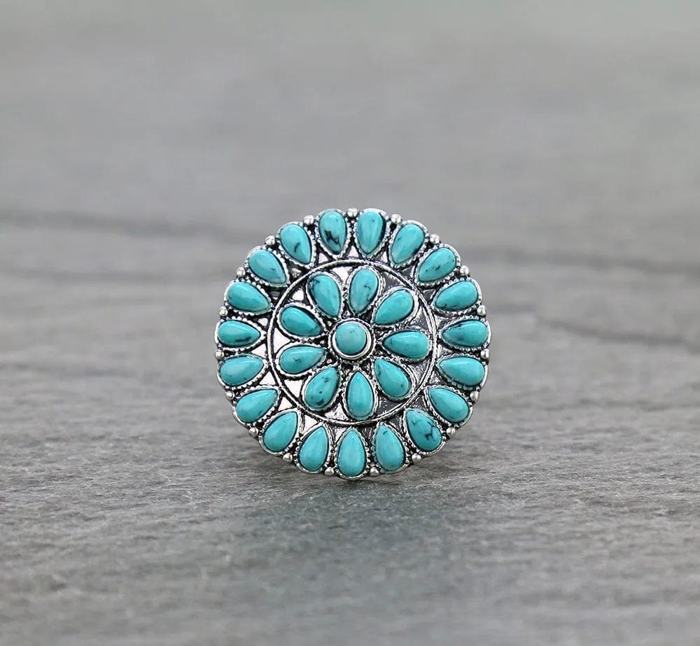 Southwest Turquoise concho ring Southwest Bedazzle jewelz