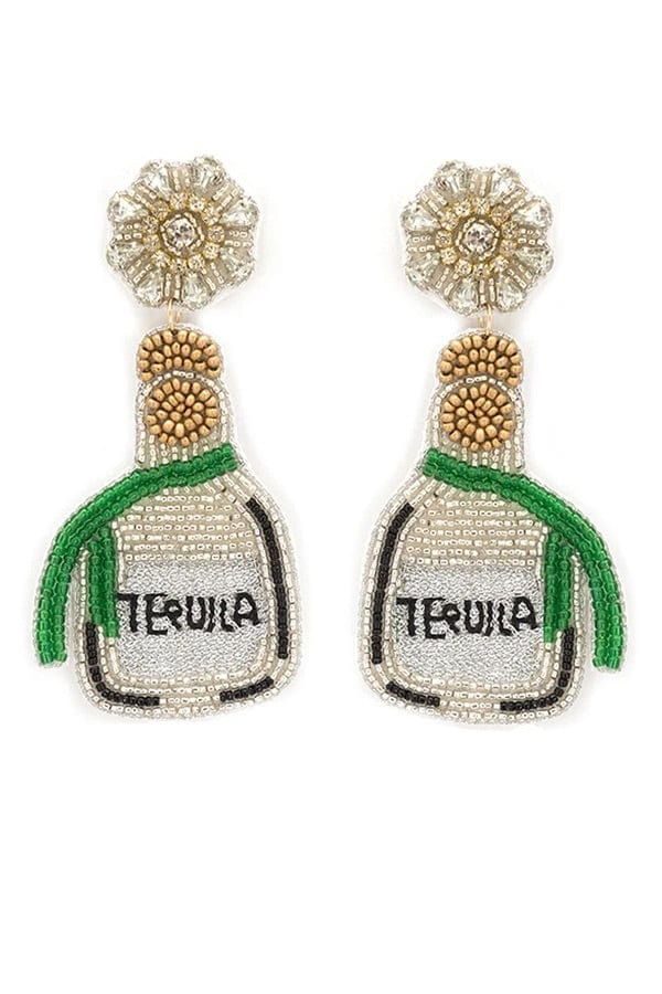 Tequila beaded fiesta earrings Southwest Bedazzle jewelz