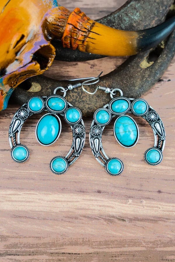 TURQUOISE CRESCENT CITY EARRINGS Southwest Bedazzle jewelz