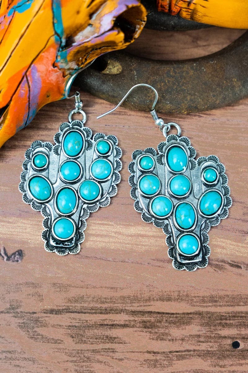 Turquoise hot sale cactus earrings